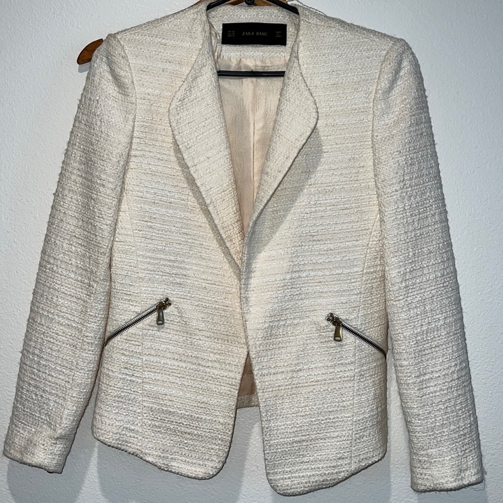 Zara white blazer